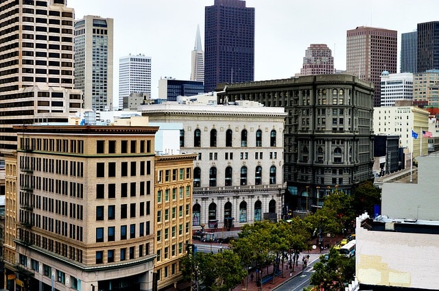 Vista del quartiere Financial District di San Francisco