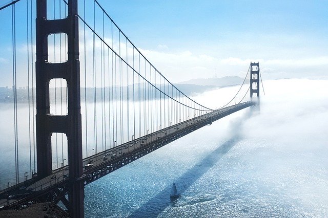 Vista dall'alto della Golden Gate Bridge