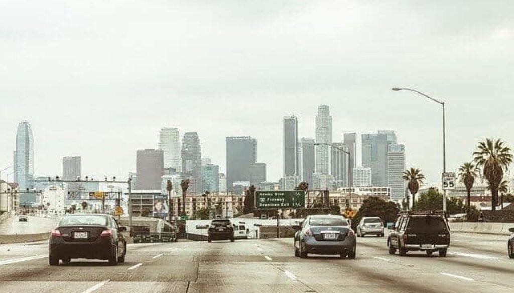 Arrivando a Los Angeles dall'autostrada