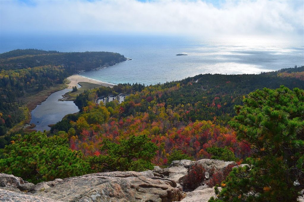 Vista aerea del parco nazionale Acadia nel Maine